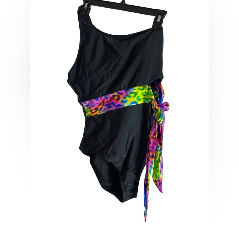RELLECIGA Black One-Piece Swimsuit with Vibrant Accents - Picture 2 of 5